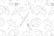 Hand drawn umbrellas pattern