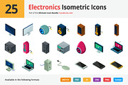 25 Electronics Isometric Icons