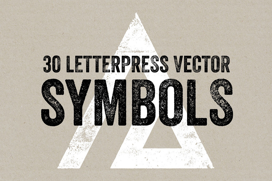 30 Letterpress Vector Symbols in Textures - product preview 8