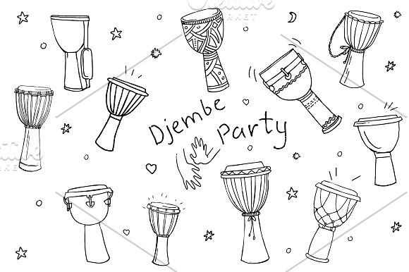 55 doodles of percussion instruments in Objects - product preview 2