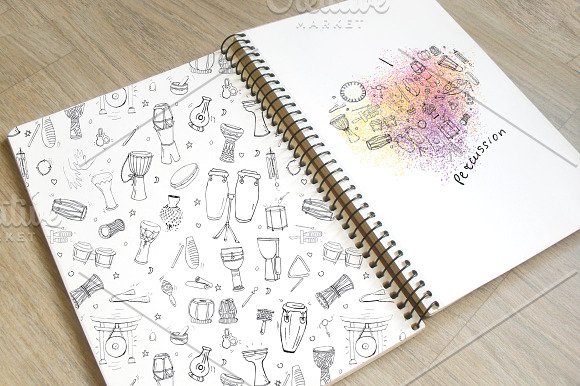 55 doodles of percussion instruments in Objects - product preview 3