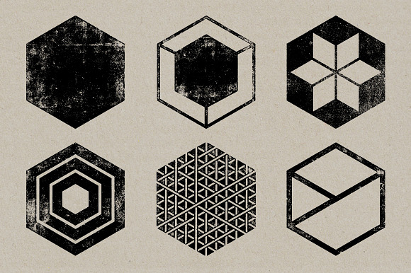 30 Letterpress Vector Symbols in Textures - product preview 1