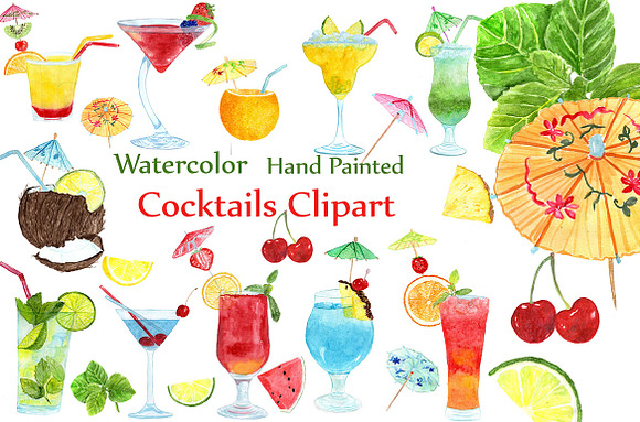Summer Bundle watercolor clipart in Illustrations - product preview 2