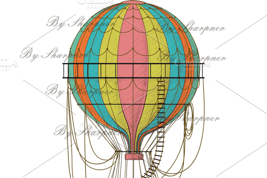 Old Air Balloon in Illustrations - product preview 8