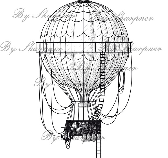Old Air Balloon in Illustrations - product preview 1