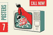 Call Now! Typographic retro poster.