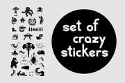 Set of crazy stickers.    