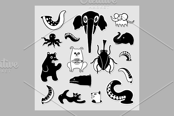 Set of crazy stickers.     in Illustrations - product preview 2