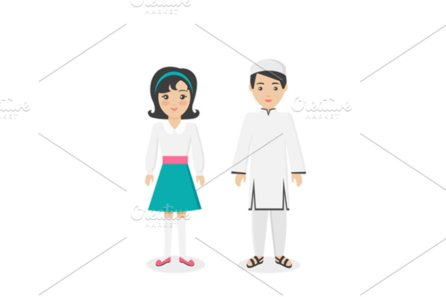 Arabia Traditional Clothes People in Illustrations - product preview 8