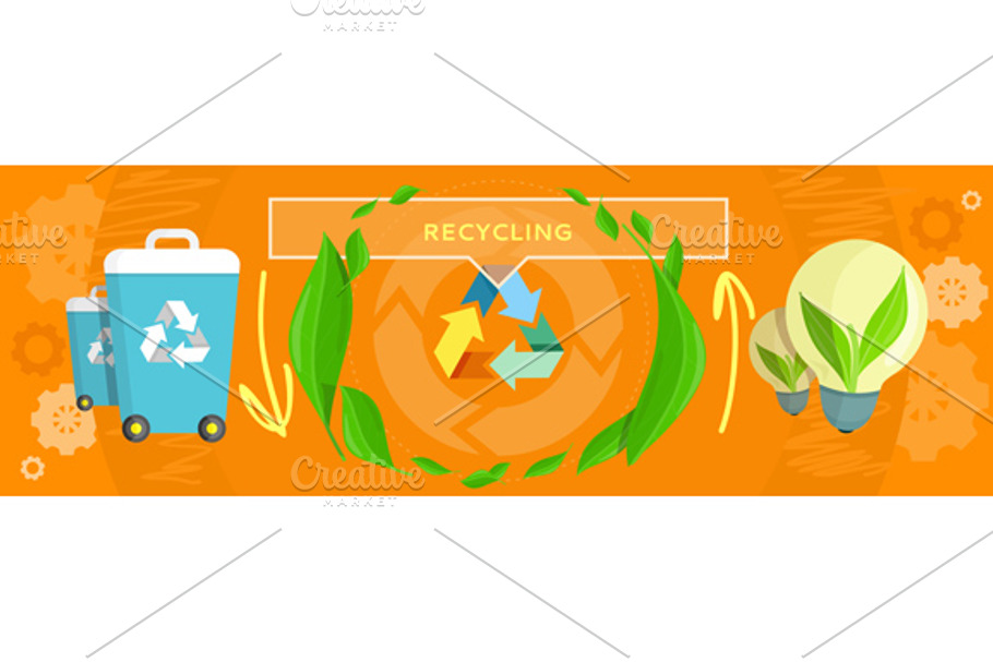 Banner Recycling Concept Design in Illustrations - product preview 8