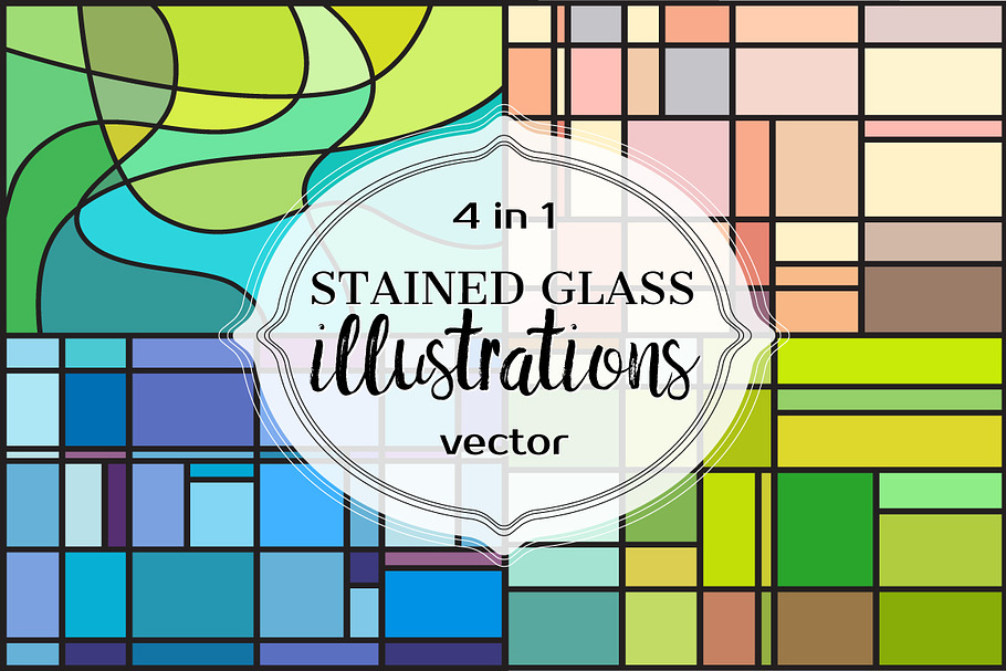 STAINED GLASS Illustrations in Textures - product preview 8