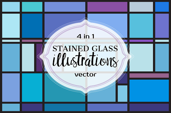 STAINED GLASS Illustrations in Textures - product preview 2