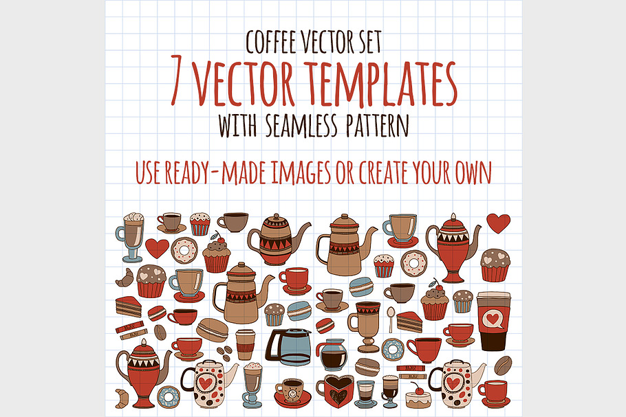 Vector seamless pattern and template