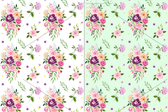 Watercolor roses & florals set in Illustrations - product preview 7