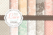 12 Lace patterned papers +editables