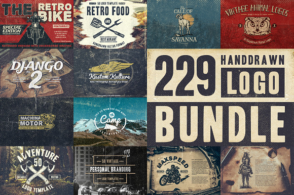 229 Handdrawn Logo Bundle in Logo Templates - product preview 30