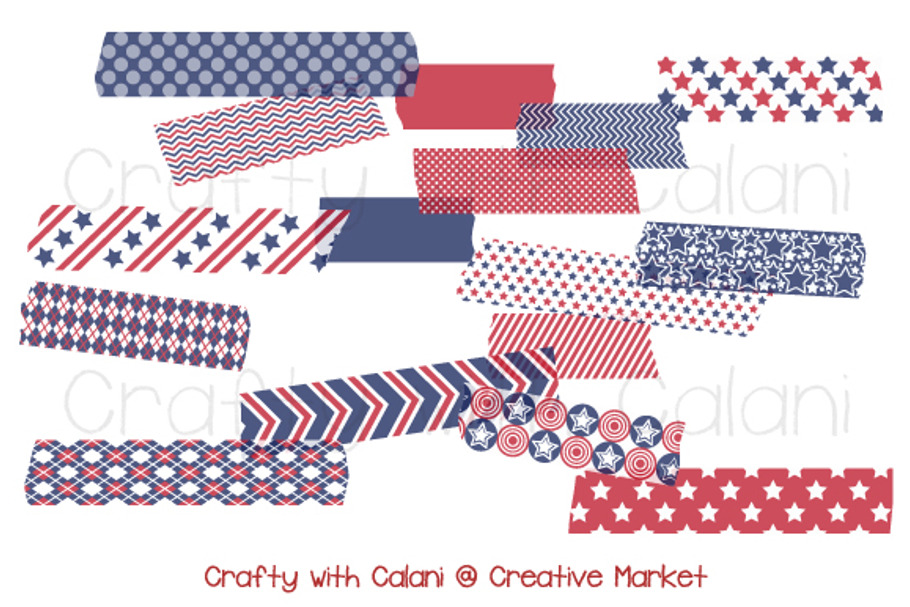 Independence Day Washi Tape Clipart