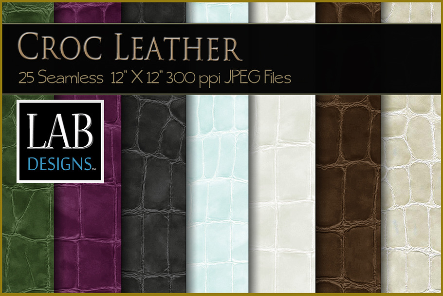 25 Seamless Croc Leather Textures