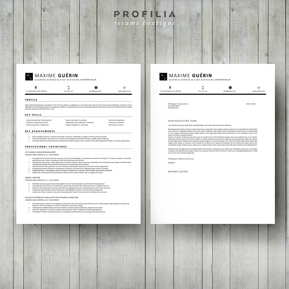 Word Resume & Cover letter Template in Letter Templates - product preview 2