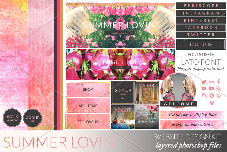 Summer Lovin Website/Blog Kit in Website Templates - product preview 8