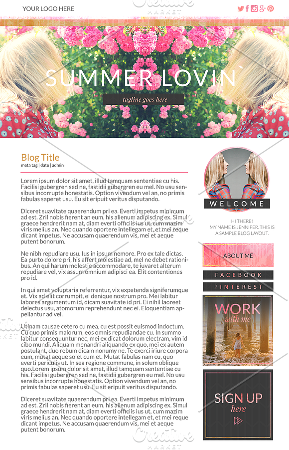 Summer Lovin Website/Blog Kit in Website Templates - product preview 1