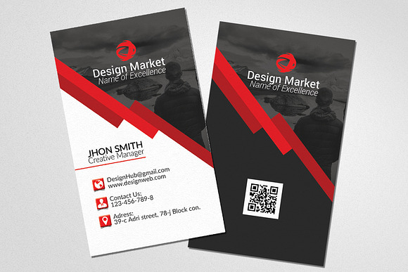Vertical Business Card Template in Templates - product preview 2