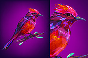 Red bird (Birds set. Vector)