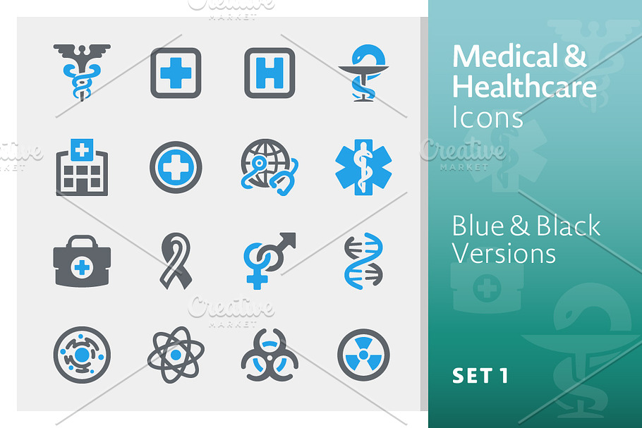 Medical & Health Care Icons 1 | Blue