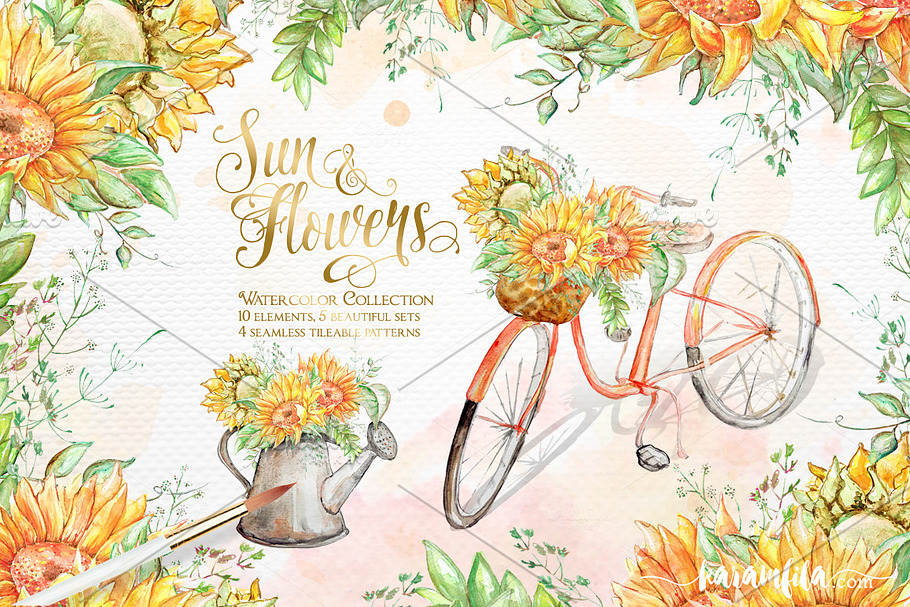 SunFlower Graphic Collection in Illustrations - product preview 8