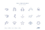 Sea Creatures (vector icons)
