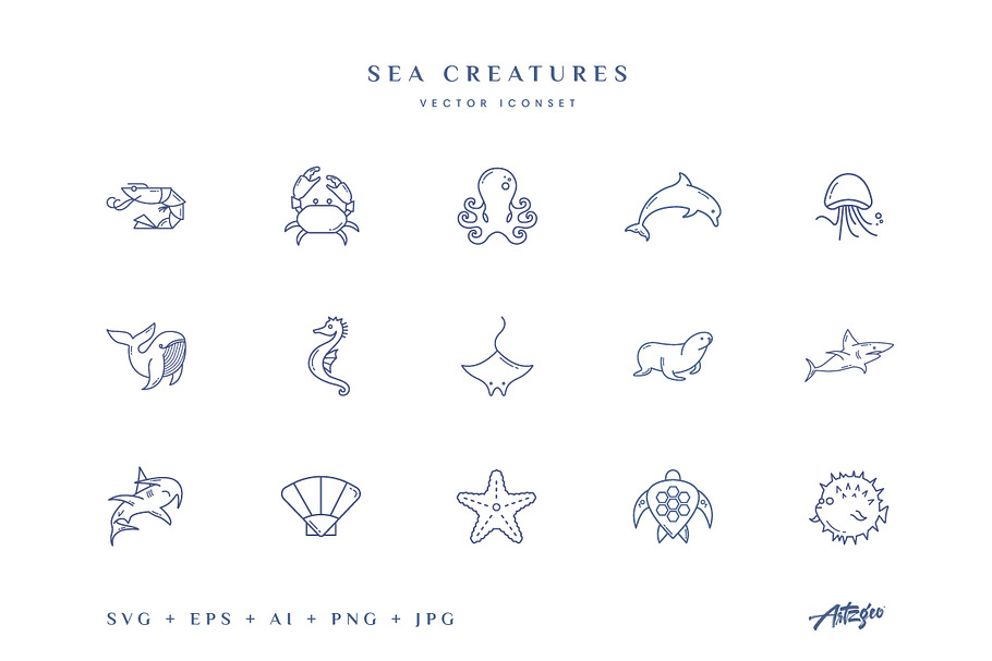 Sea Creatures (vector icons)