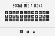 Square Chalkboard Social Media Icons