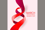 Ribbon March 8 greeting card