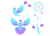 Bird wings decorative elements