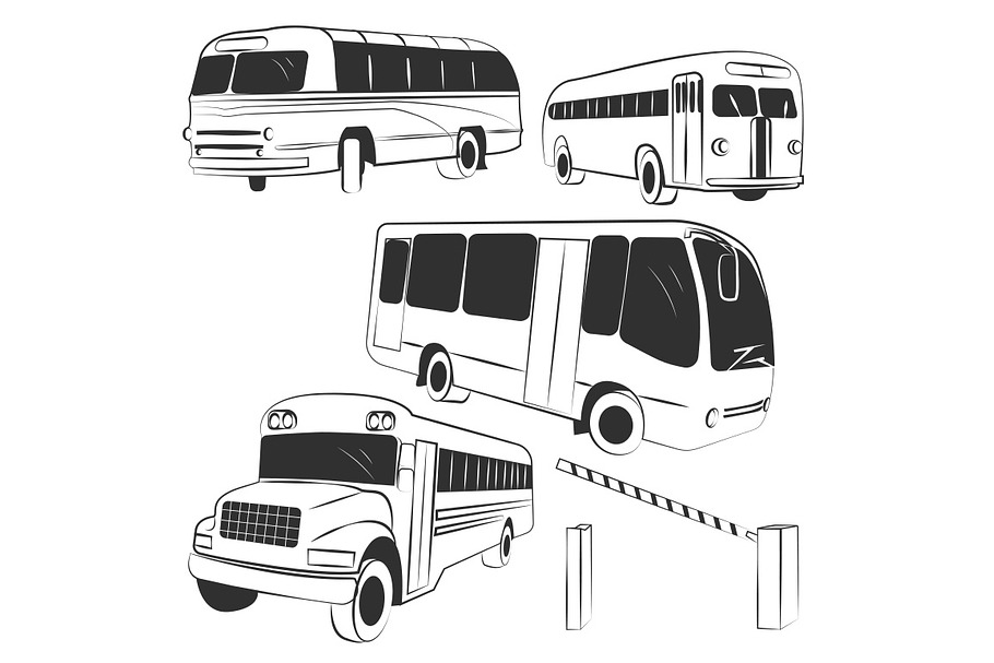 Bus vector in Objects - product preview 8