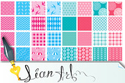 32 fabric textures in pink and blue