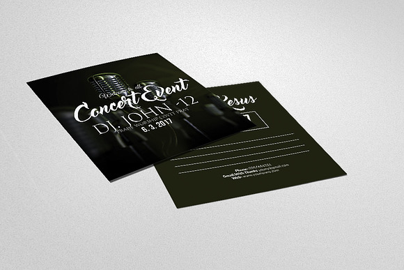 Concert Event Invitaion Post Card in Postcard Templates - product preview 2