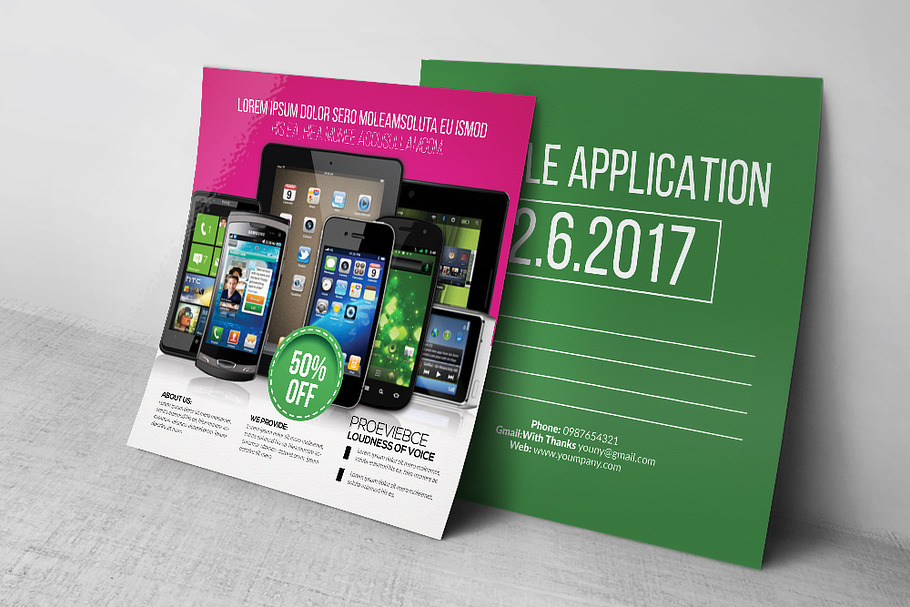 Mobile App Post Card in Postcard Templates - product preview 8