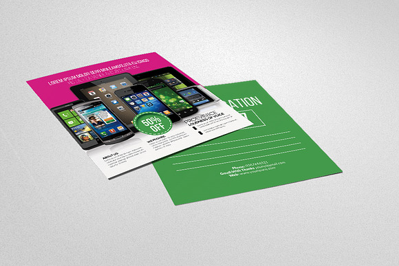 Mobile App Post Card in Postcard Templates - product preview 1