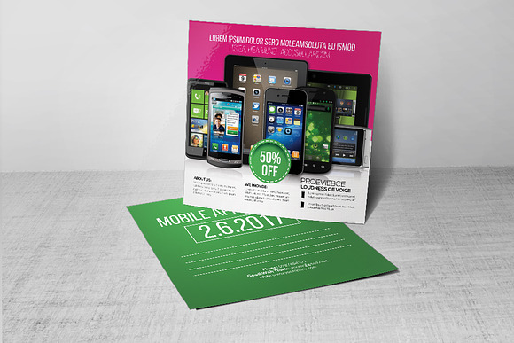Mobile App Post Card in Postcard Templates - product preview 2