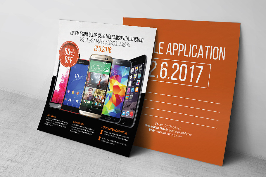 Mobile App Post Card in Postcard Templates - product preview 8
