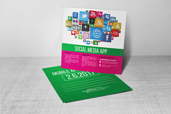 Social Media App Post Card in Postcard Templates - product preview 3