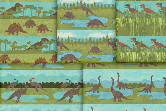 Dinosaur Digital Paper Patterns in Patterns - product preview 1
