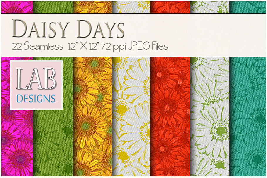 22 Daisy Pattern Fabric Textures