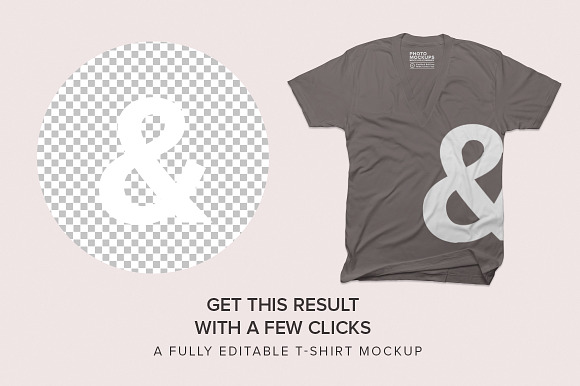 Deep V-neck T-Shirts Mockups in Product Mockups - product preview 1