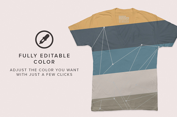Deep V-neck T-Shirts Mockups in Product Mockups - product preview 2