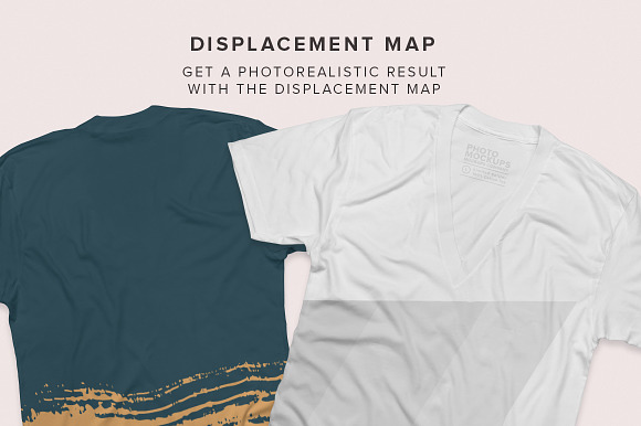 Deep V-neck T-Shirts Mockups in Product Mockups - product preview 3