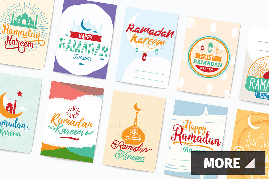 Ramadan kareem cards set