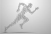 running man abstract gray