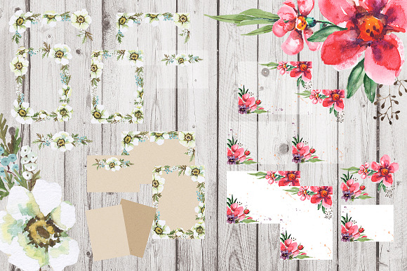 70% OFF. 8 sets of floral watercolor in Illustrations - product preview 3